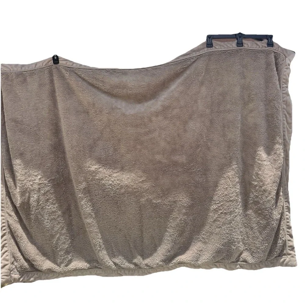 Restoration Hardware RH Faux Fur Throw Blanket Brown/ Beige 60x40